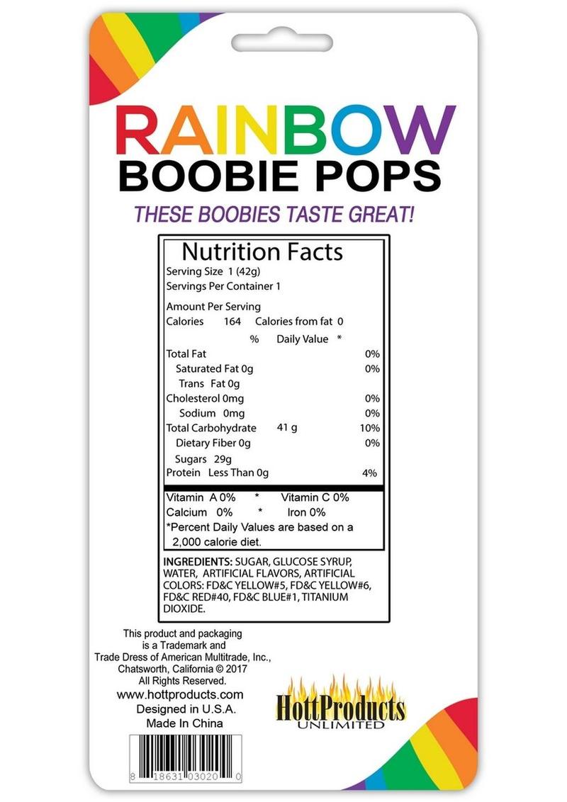 Rainbow Boobie Candy Pop Novelty Lollipop
