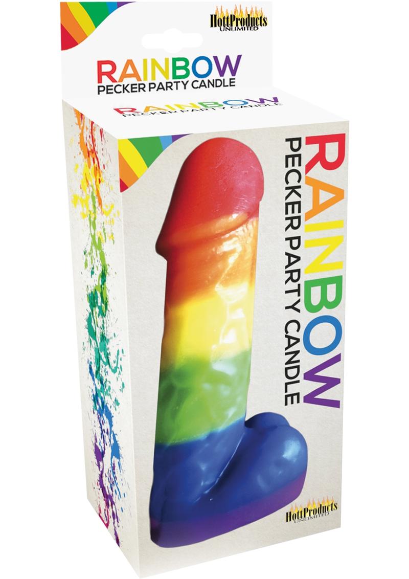 Rainbow pecker party candle, retail box