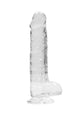 Realrock Crystal Clear Dildo with Balls - Clear - 8in