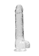 Realrock Crystal Clear Dildo with Balls - Clear - 9in