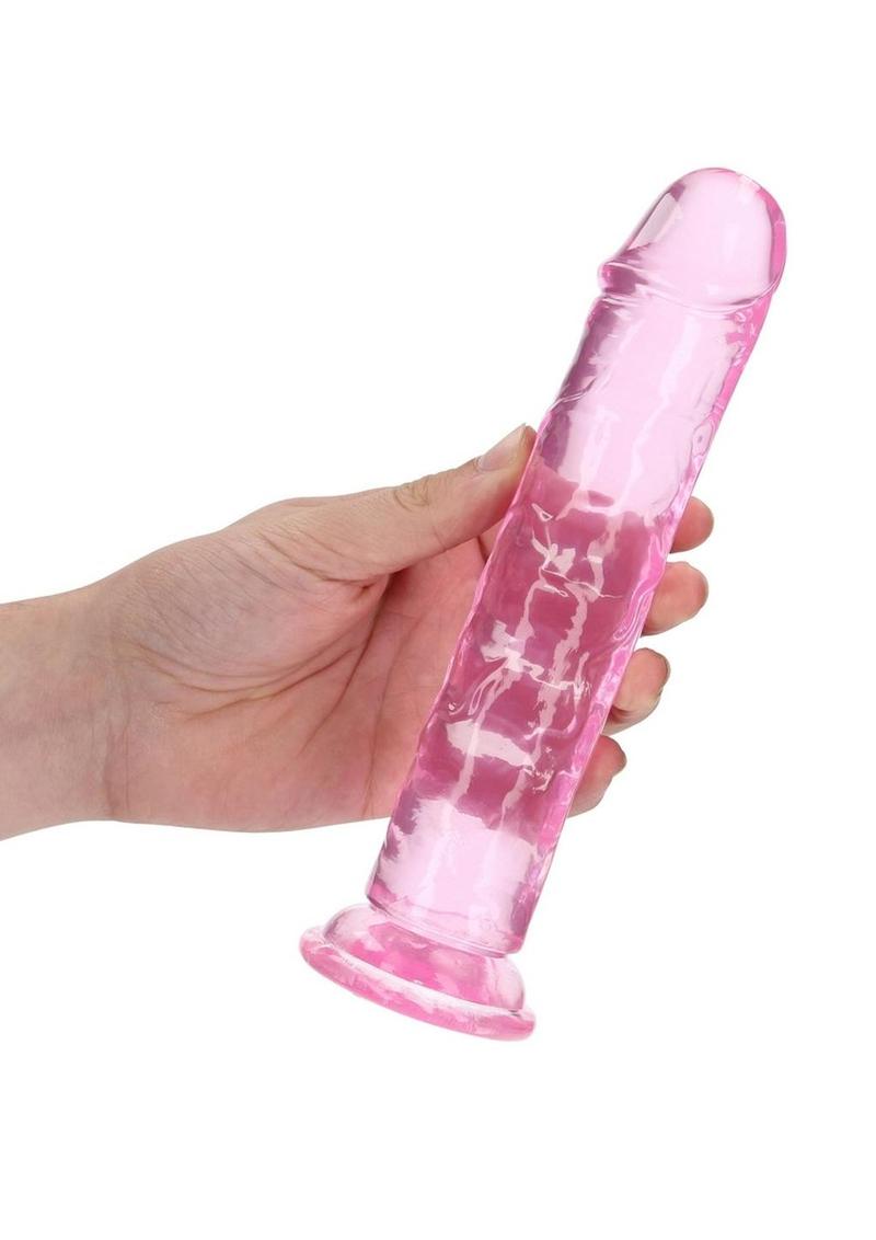 Realrock Crystal Clear Straight Suction Cup Dildo