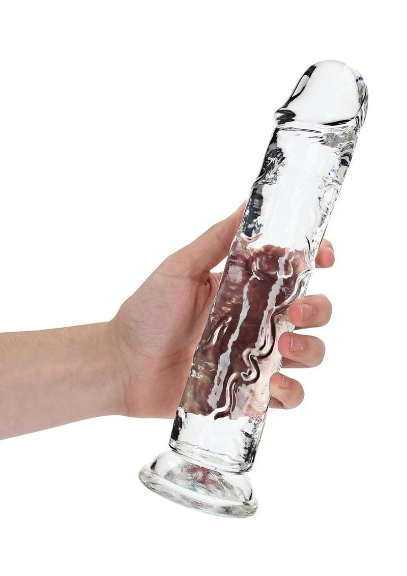 Realrock Crystal Clear Straight Suction Cup Dildo