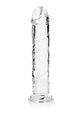 Realrock Crystal Clear Straight No Balls Dildo - Clear - 11in
