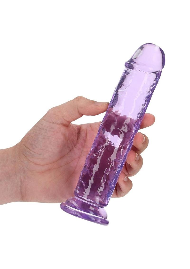 Realrock Crystal Clear Straight Suction Cup Dildo
