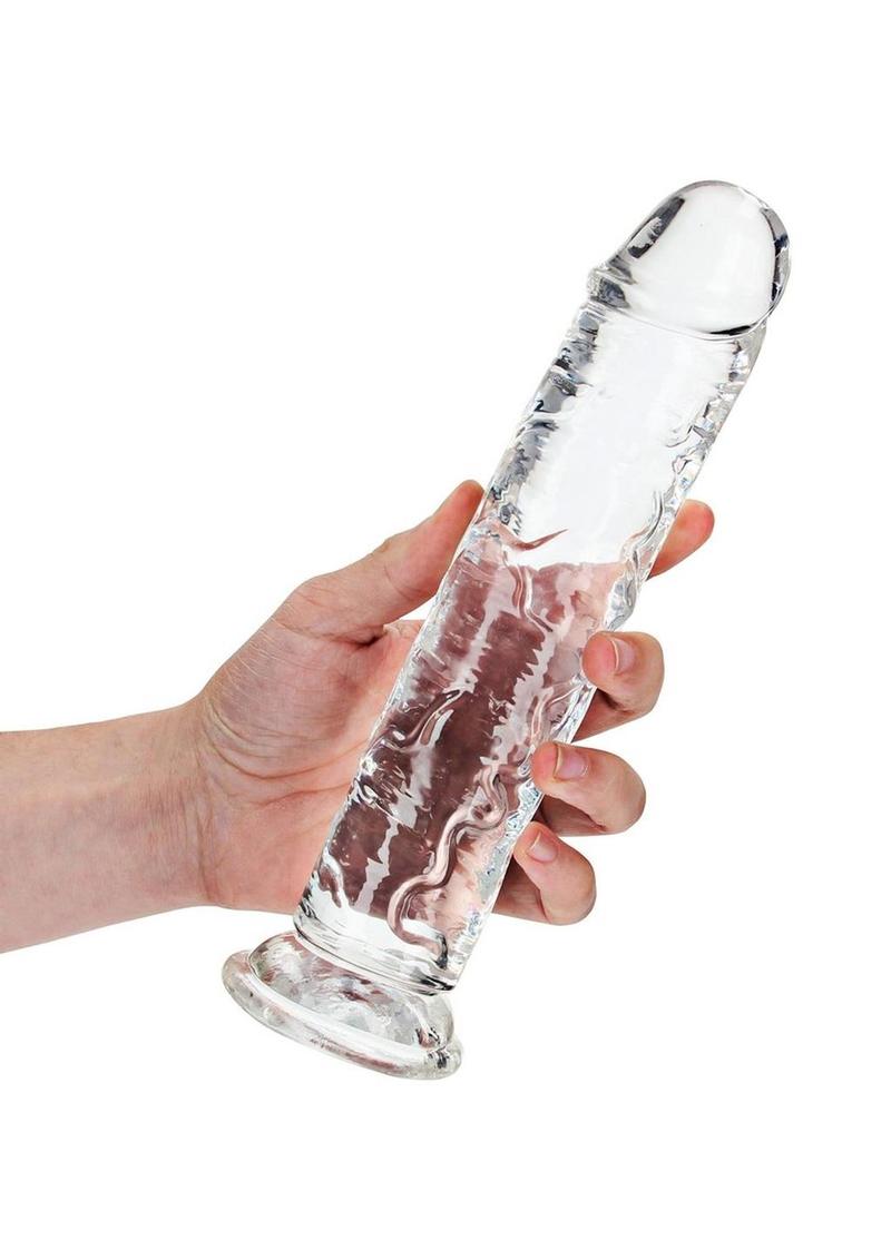 Realrock Crystal Clear Straight Suction Cup Dildo