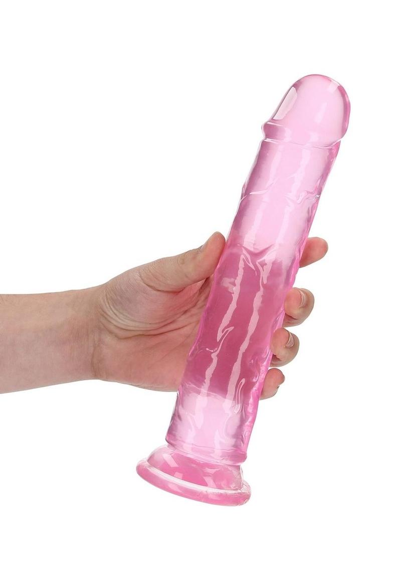 Realrock Crystal Clear Straight Suction Cup Dildo