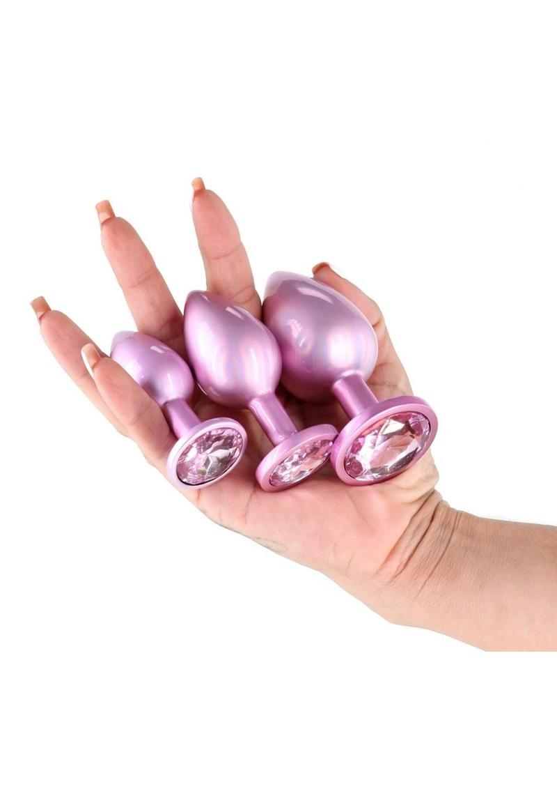 Rear Assets Trainer Pearlescent Metal Anal Plugs 3-Piece Kit