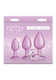 Rear Assets Trainer Chrome Plated Anal Plugs Kit (3pc Set) - Iridescent - Pink