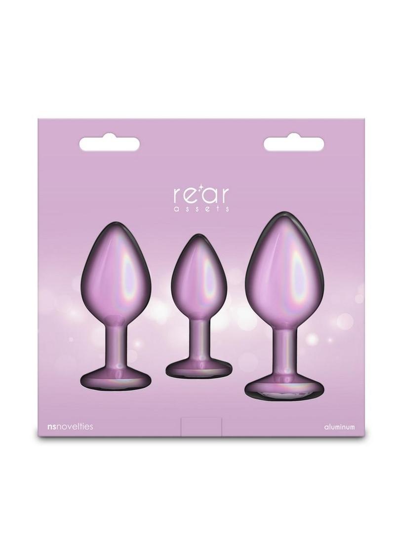 Rear Assets Trainer Pearlescent Metal Anal Plugs 3-Piece Kit