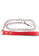 Rouge Leather Lead Chain - Red