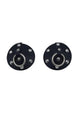 Rouge Leather Studded Nipple Covers - Black
