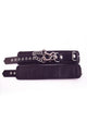 Rouge Plain Leather Adjustable Ankle Cuffs - Black