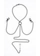 Saffron Nipple to Clit Clamp Set – Black/Red, full chain set