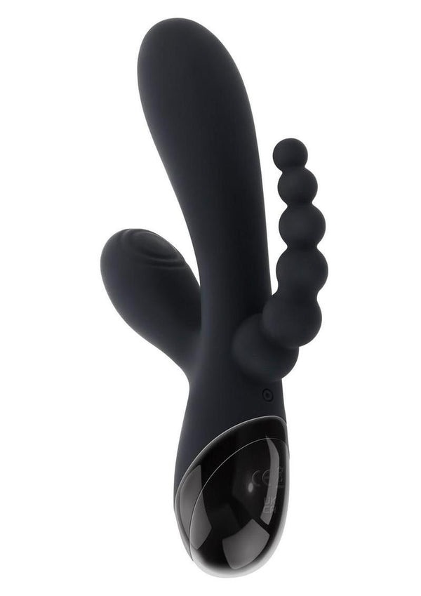 Selopa Triple Aces Silicone Vibrator – black, front view