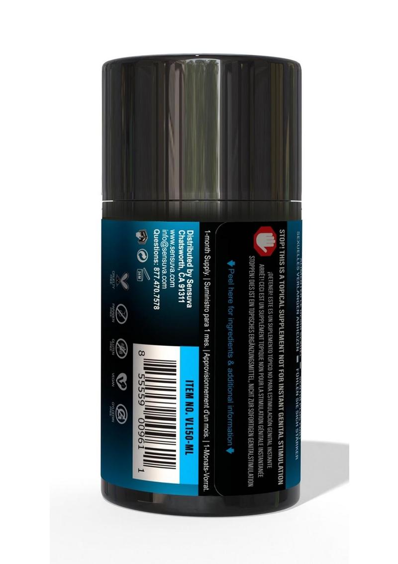 Sensuva ON Sex Drive For Him 1.7 oz bottle, back label