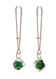 Sex and Mischief Indica Crystal Nipple Clips - Gold/Green