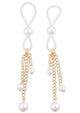 Sex and Mischief Pearl Nipple Ties - Gold/White