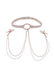 Sex and Miscielf Peaches 'N Creame Collar with Nipple Clamps - Ivory/Rose Gold