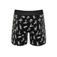 Black skeleton print boxer brief, back view