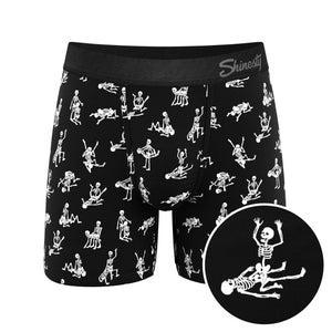 Shinesty The Bare Back Bones Glow-in-the-Dark Skeletons Ball Hammock Pouch Underwear
