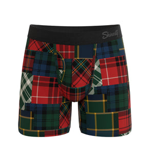 Shinesty The Clash of the Tartans Tartan Patchwork Ball Hammock Pouch Underwear with Fly