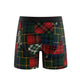 Tartan patchwork boxer brief, back view