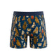 Navy dogs and drinks print boxer brief, back view