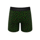 Green holly print boxer brief, back view
