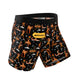 Black reindeer print boxer brief, angled front view showing the fly