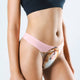 Pink kitten print thong, side view
