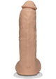 realistic beige dildo against a white background