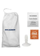Doc Johnson product set with drawstring bag, care guide, and powder on a white background