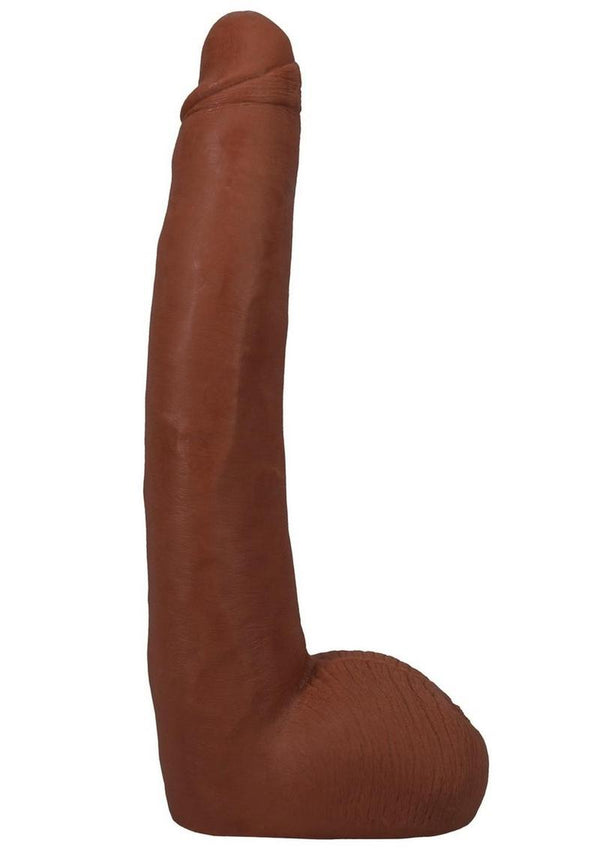 Signature Cocks Ultraskyn Alex Jones Dildo – caramel, angled view