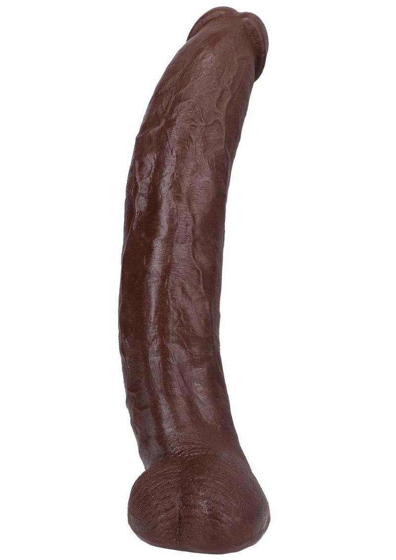 Signature Cocks Ultraskyn Brickzilla Dildo – chocolate, 13in, front view