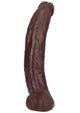 Signature Cocks Ultraskyn Brickzilla Dildo – chocolate, 13in, front view