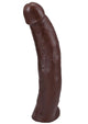 Signature Cocks Ultraskyn Brickzilla Dildo – chocolate, 13in, angled view