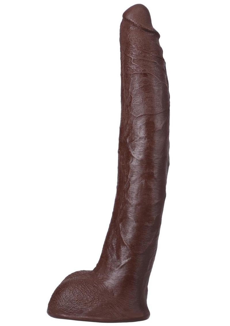 Signature Cocks Ultraskyn Damion Dayski Dildo – chocolate, 12in, front view