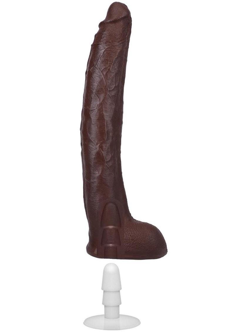 Signature Cocks Ultraskyn Damion Dayski Dildo – chocolate, 12in, with detachable suction cup base