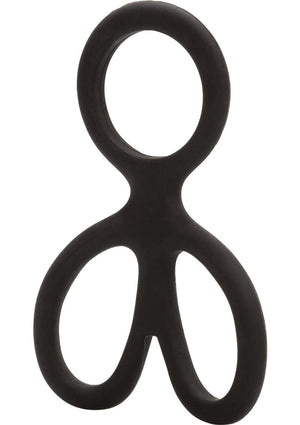 CalExotics Silicone Ball Spreader Cock Ring with Dual Scrotum Rings