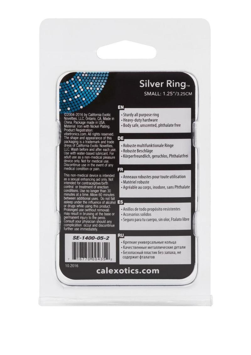 CalExotics Silver Solid Metal Cock Ring