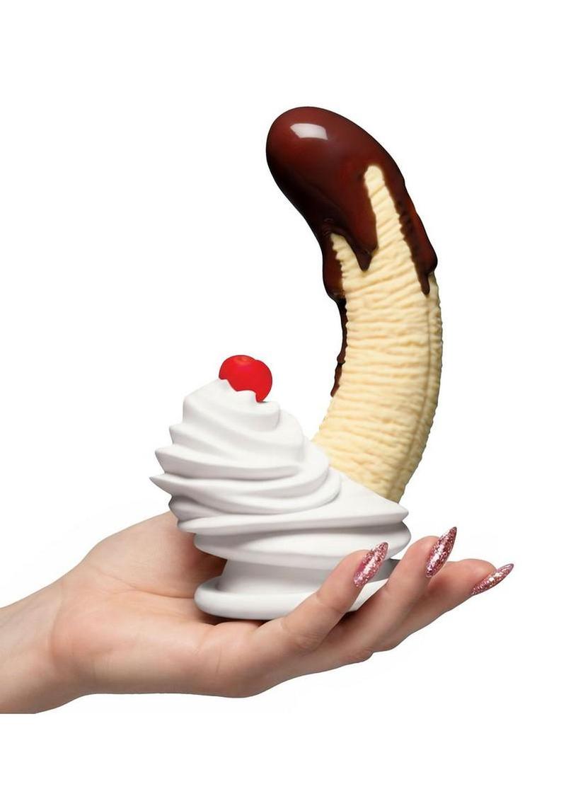 Simply Sweet Chocolate Dipped Banana Split Silicone Dildo