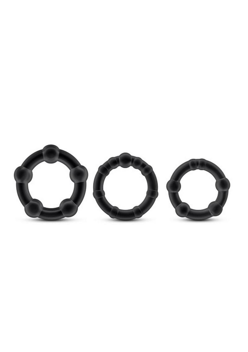 Blush Stay Hard Beaded Cock Rings 3-Pack