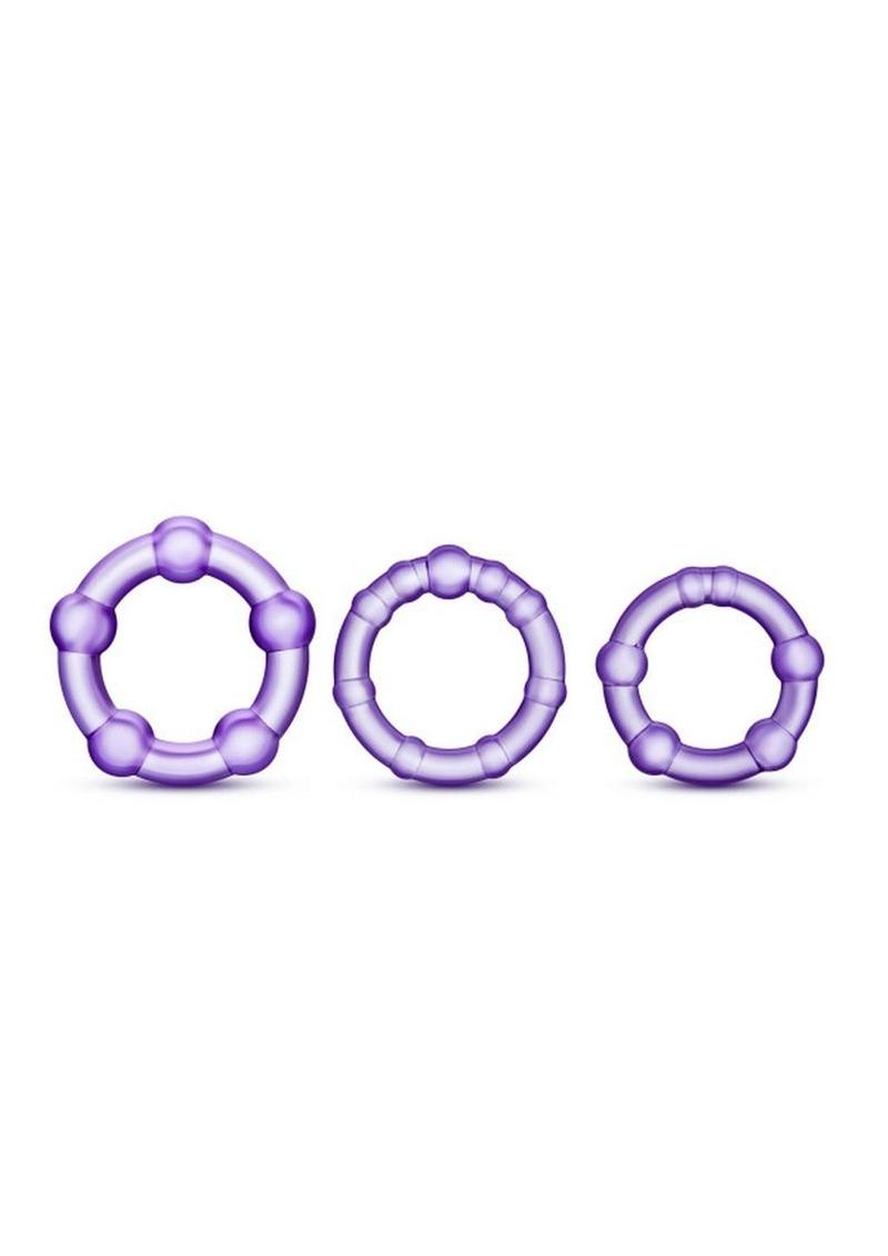 Blush Stay Hard Beaded Cock Rings 3-Pack