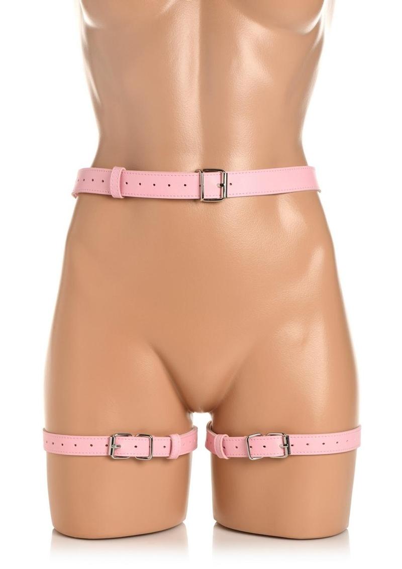 Strict Bondage Harness with Bows PU Leather Set