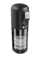 SVibe Ikon Spark masturbator in black and clear, angled view with the push button controls