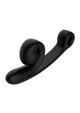 SVibe Snail Curve dual stimulator in black, angled view with the push button controls