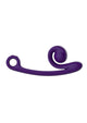 SVibe Snail Curve dual stimulator in purple, side profile showing the curved shaft and ridged clitoral head