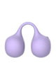 SVibe Snail Twinn app finger vibrator in lilac, angled view showing the spiral snail emblem