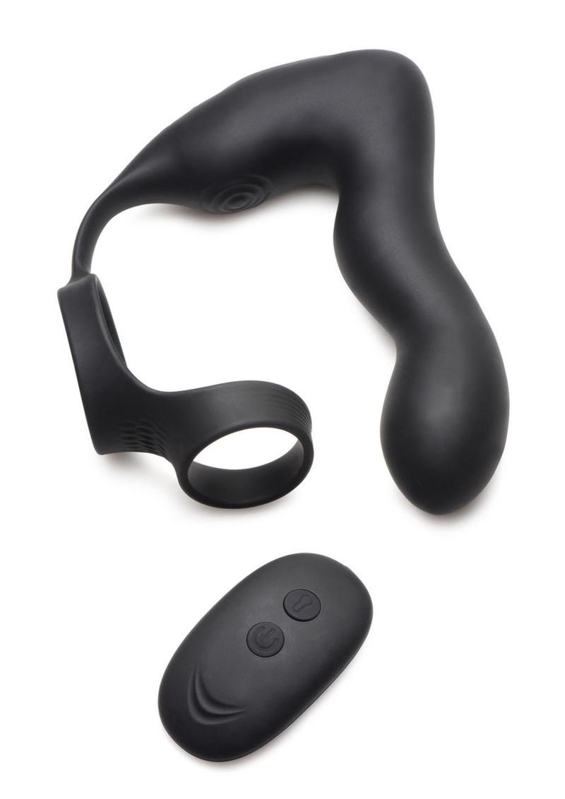 Swell Inflatable Vibrating Prostate Plug with Cock and Ball Ring
