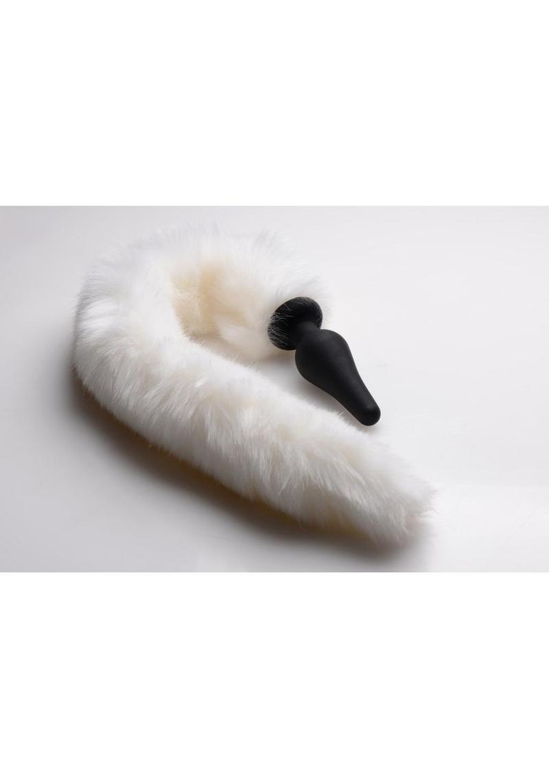 Tailz White Fox Tail Silicone Plug with Ears Set
